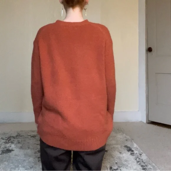 Philosophy Orange Crew Neck Sweater with Relaxed Fit Comfy Stretchy Layers NWOT - Picture 6 of 10